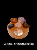 Orange Selenite Round Circle Crystal Charging Plate 2.8'' Diameter 3/8" Thick