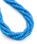 Dyed Howlite Turquoise Smooth Rondelle Disc Shape Beads Size 2.5x6mm 15.5" Std