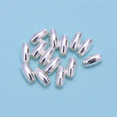 925 Sterling Silver Rice Shape Beads Size 3x6mm 20 Pieces Per Bag