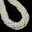 White Fresh Water Pearl Side Drill Nugget Beads Size 4mm x5-6mm 14'' Strand