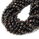 Grade A Natural Biotite Mica Smooth Round Beads Size 6mm 8mm 10mm 15.5'' Strand