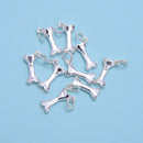 925 Sterling Silver Dog Bone Pendant Charm Size 6x13mm 2Pcs per Bag