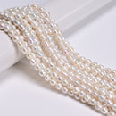 Natural White Fresh Water Pearl Baroque Drop Shape Beads 5-6x6-7mm 15.5'' Strand