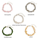 01-Mixed Gemstone Chips Bracelet Silver Plated Clasp Size 5-8mm 7''-8.5'' Length