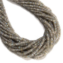 Natural Gray Labradorite Faceted Rondelle Beads Size 2x4mm 15.5'' Strand