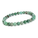 Natural Emerald Smooth Round Beaded Bracelet Size 6mm 7.5'' Length 3 PCS/Set