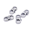 925 Sterling Silver Anti-Silver Double Circle Clasp Size 9x16mm 2 Pcs Per Bag