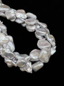 Silver Fresh Water Keshi Pearl Irregular Nugget Beads 13-18x16-22mm 15.5''Strand