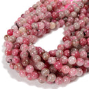Cherry Flower Sakura Quartz Smooth Round Beads Size 6mm 8mm 10mm 15.5'' Strand