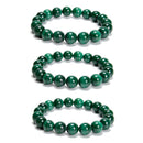 Natural Malachite Smooth Round Beaded Bracelet Size 10mm 7.5'' Length Sold by Piece