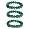 Natural Malachite Smooth Round Beaded Bracelet Size 10mm 7.5'' Length 3 PCS/Set
