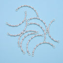 925 Sterling Silver Bamboo Curved Tube Connector Size 3x45mm Sold by 1 Piece