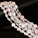White Fresh Water Pearl Keshi Coin Shape Beads Size 15-16mm 15.5'' Strand