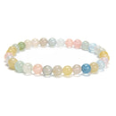 Natural Morganite Smooth Round Beaded Bracelet Size 6mm 7.5'' Length 3 PCS /Set