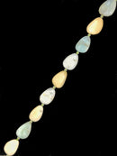 Natural Green Opal Irregular Teardrop Faceted Slice Size 20x30mm 15.5" Strand