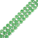 Natural Green Jadeite Hexagram Cutting Faceted Coin Beads 12mm 15.5'' Strand