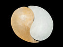 Natural Selenite Crystal YinYang Candle Holder Approx 3.5"x4.25" Inches