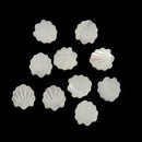 White MOP Shell Carved Scallop Shape Beads Size 13mm 10 Pcs Per Bag Sold by Bag