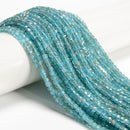 Natural Light Blue Apatite Faceted Rubik's Cube Beads Size 3mm 15.5'' Strand