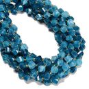 Apatite Color Dyed Jade Faceted Spiral Twist Beads Size 10mm 15.5'' Strand