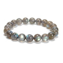 Natural Gray Labradorite Smooth Round Beaded Bracelet 10mm 7.5''Length 3 PCS/Set