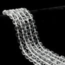 Clear Quartz Prism Cut Double Point Faceted Round Beads Size 7x8mm 15.5'' Strand