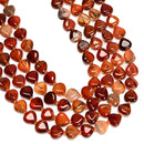 Natural Carnelian Smooth Heart Shape Beads Size 12mm 15.5" Strand