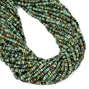 Natural African Turquoise Faceted Rondelle Beads Size 2x4mm 15.5'' Strand