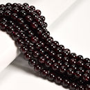 01- Natural Red Garnet Smooth Round Beads Size 5mm to 9.5mm 15.5" Strand