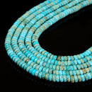 Light Blue Sea Sediment Jasper Smooth Rondelle Beads 3x6mm 3x10mm 15.5'' Strand