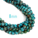 Genuine Natural Turquoise Smooth Round Beads 5mm 6mm 7mm 8mm 9mm 10mm 15.5" Strand