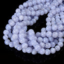 High Quality Blue Lace Agate Smooth Round Beads Size 10mm 12mm 15.5'' Strand