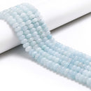 Light Aquamarine Color Dyed Jade Smooth Rondelle Beads Size 5x8mm 15.5'' Strand