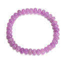 Kunzite Color Dyed Jade Smooth Rondelle Beaded Bracelet Size 5x8mm 7.5'' Length