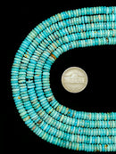 AAA Grade Genuine Turquoise Smooth Rondelle Disc Beads Size 2x6mm 15.5'' Strand