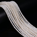 Natural White Fresh Water Pearl Rondelle Beads Size 2.5x4mm 15'' Strand