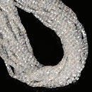 Clear AB Crystal Glass Faceted Rubik's Cube Beads Size 4mm 15.5'' Strand