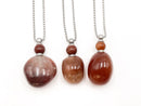 Natural Red Agate Nugget Shape Essential Oil Necklace Perfume Bottle