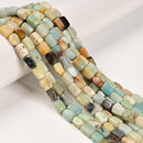 Natural Multi-color Amazonite Irregular Rectangle Cube Beads 6x9mm 15.5'' Strand