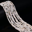 Natural White Fresh Water Pearl Long Stick Shape Beads 4-5x15-20mm 15.5'' Strand