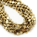 Gold Plated Hematite Cross Beads Size 8x8mm 10x10mm 15.5" Strand