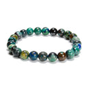 Azurite Malachite Chrysocolla Round Beaded Bracelet 8mm 7.5'' Length 3 PCS/Set