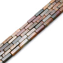 Natural Red Creek Jasper Rectangle Tube Beads Size 4x13mm 15.5'' Strand