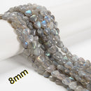 Natural Light Gray Labradorite Heart Shape Beads Size 8mm 10mm 15.5'' Strand
