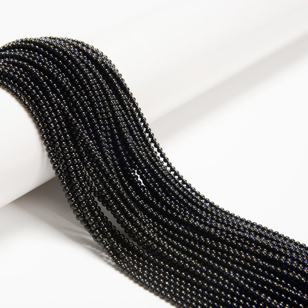 Black Onyx Smooth Round Beads Size 2mm 3mm 15.5'' Strand