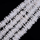 White Fresh Water Pearl Center Drill Flat Long Stick Shape Beads 4x30mm 15.5"Str