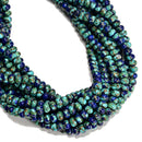 Natural Lapis Mohave Copper Blue Turquoise Smooth Rondelle Beads 4x6mm 15.5''Str