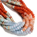 09-Multi-color Gemstone Smooth Rondelle Beads Size 5x8mm 15.5'' Strand