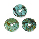 Natural African Turquoise Donut Circle Pendant Size 40mm Sold by Piece