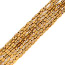 Gold/ Silver Plated Hematite Carved Leaf Shape Beads Size 4x8mm 16" Strand